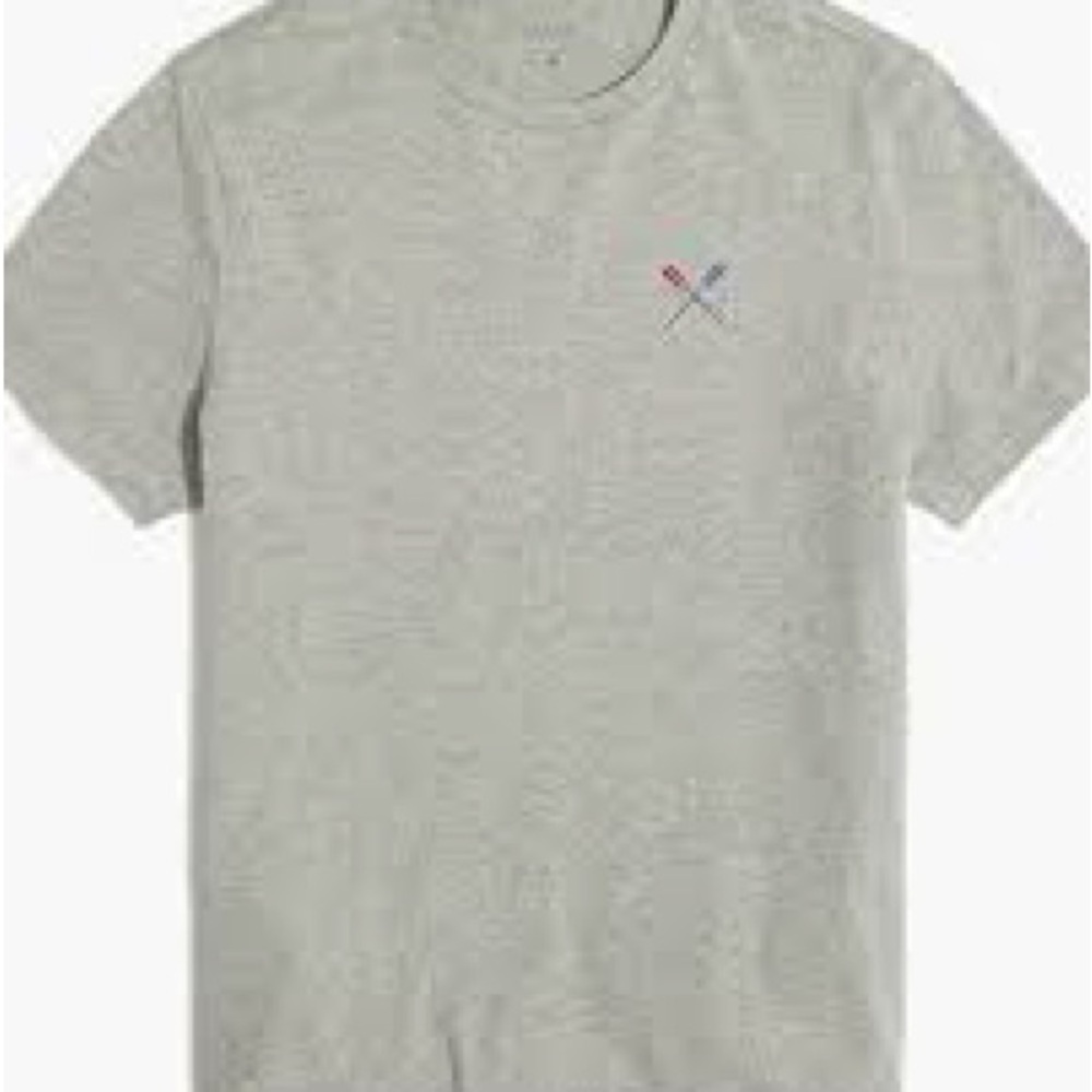 J. Crew Light Gray Short Sleeve Tee with Small Crossed Oar Logo